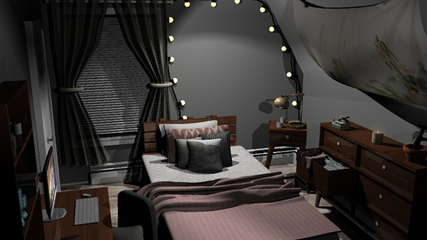 Overview of dream room created in Autodesk © Maya