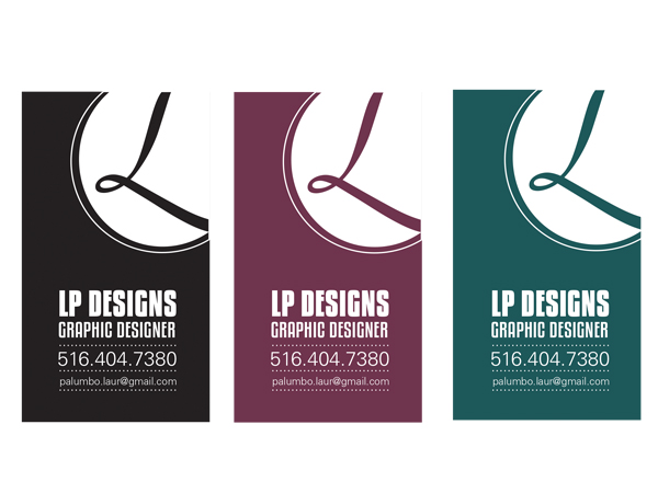 Personal business cards created using Adobe © Indesign
